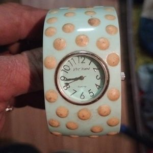 retro polka dot watch bracelet Betsey Johnson NWT